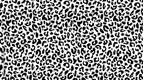 Leopard skin fur texture black and white background