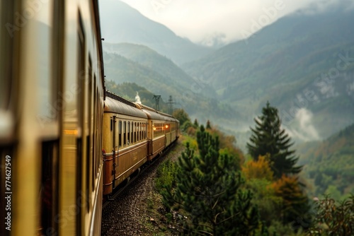 Train Rail travel, evoking the romance of the journey, dreamy background
