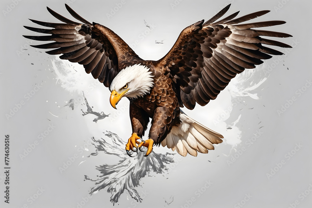 Fototapeta premium An eagle with an elegant look with an isolated background