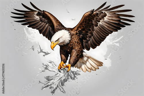 An eagle with an elegant look with an isolated background