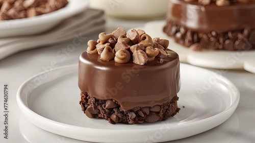 Chocolate cake with crunchy topping