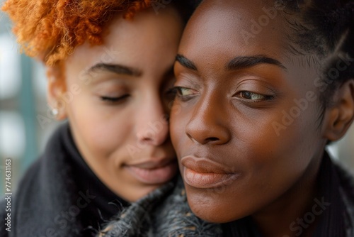 Two people in a closeup, embodying the silent strength in bipolar struggles, bipolar disorder