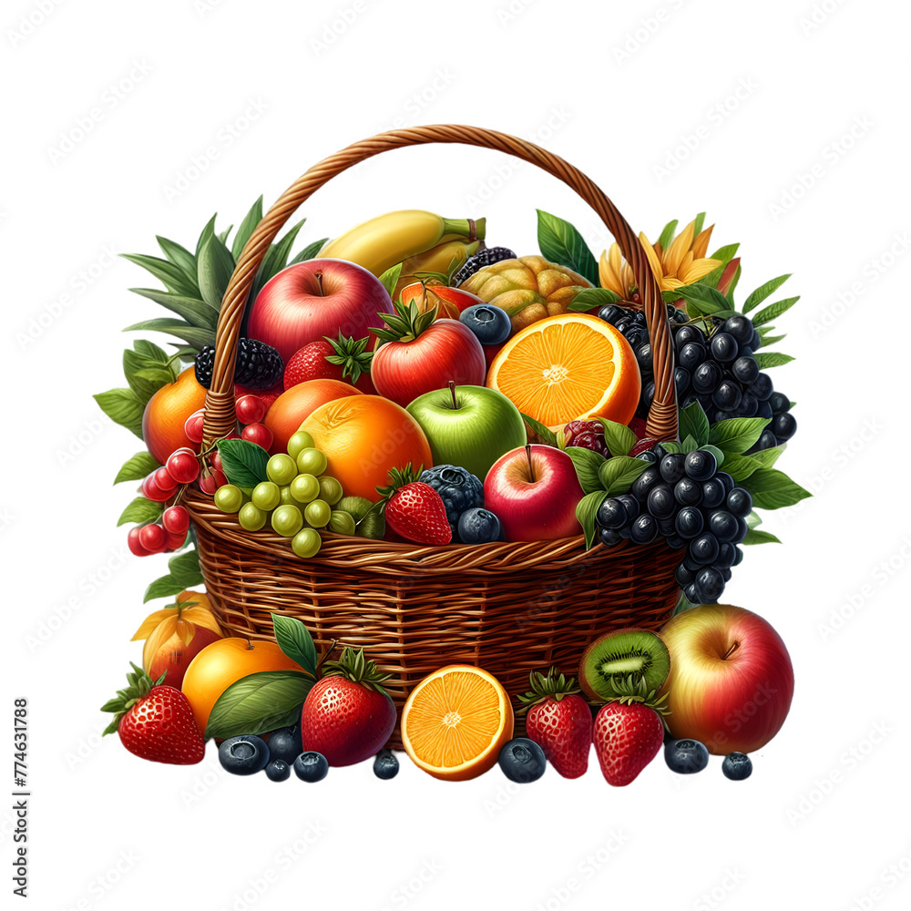 art basket of fruits isolated transparent background art basket of fruits isolated transparent background