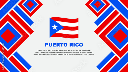 Puerto Rico Flag Abstract Background Design Template. Puerto Rico Independence Day Banner Wallpaper Vector Illustration. Puerto Rico
