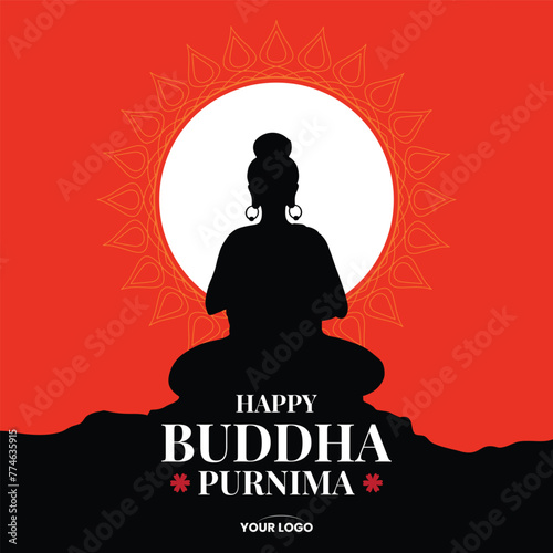 Buddha Jayanti, Buddha Purnima, and Buddha Day, vesak celebration greeting vector