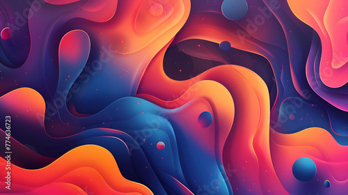 Abstract Background With Dynamic Effect. For Cover Page, Landing Page, Banner. Illustration with Color Gradient,colorful wave background with Holographic Color Gradient  © sami