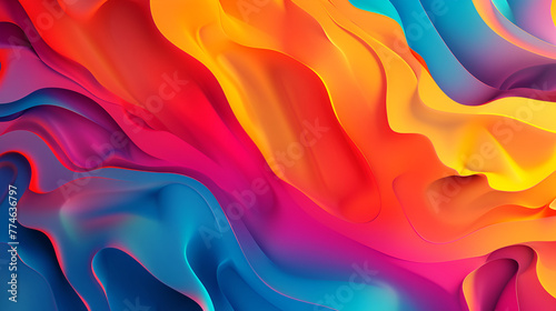 Abstract Background With Dynamic Effect. For Cover Page, Landing Page, Banner. Illustration with Color Gradient,colorful wave background with Holographic Color Gradient  © sami