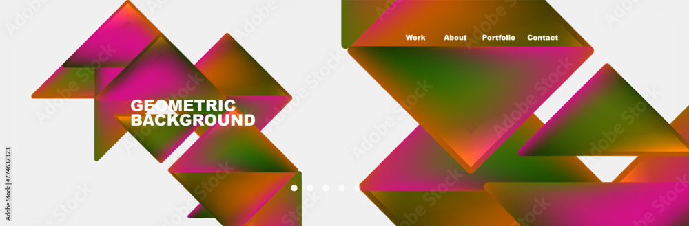 Triangle minimal web site page background design. Vector Illustration For Wallpaper, Banner, Background, Card, Book Illustration, landing page