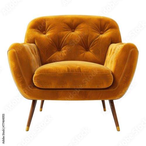 Stylish armchair isolated on transparent background