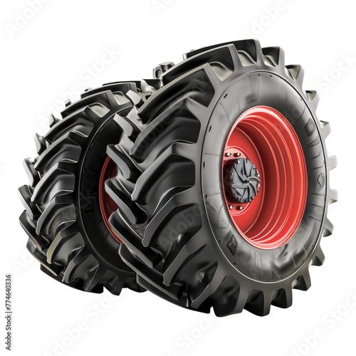 Tractor tyre isolated on transparent background