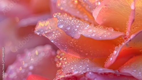 Pink rose flower with water drops. Water drops on rose. Flower background ai generated 