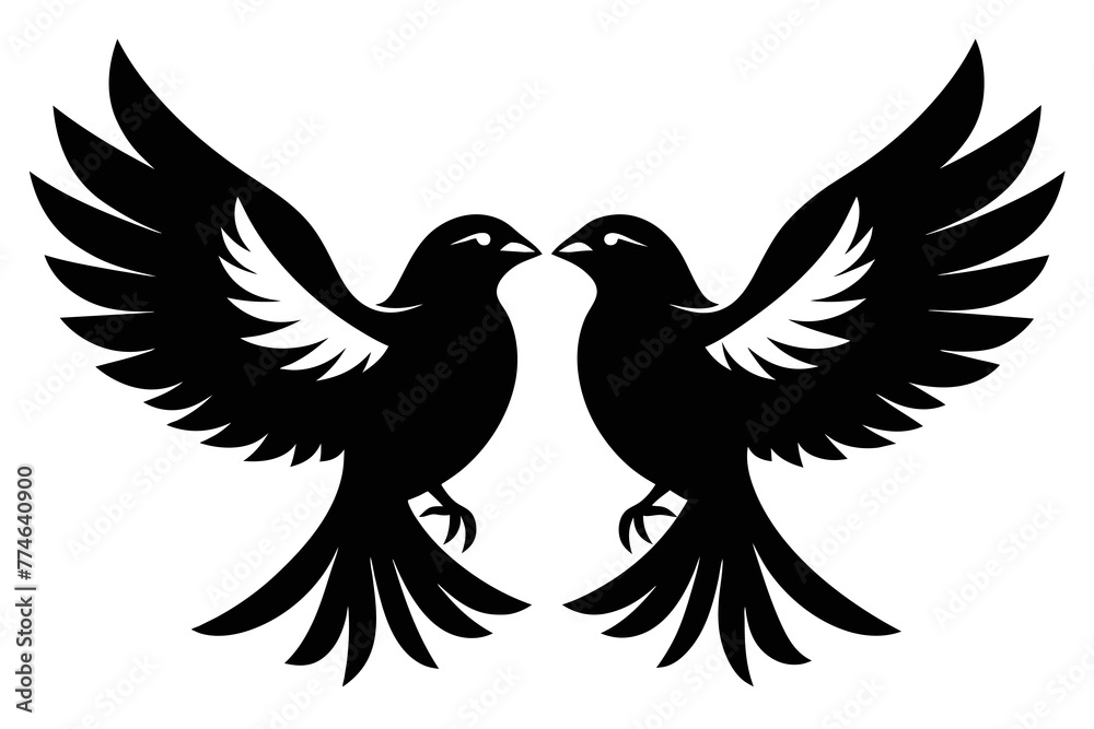Fototapeta premium ilhouette image,mac bird,vector illustration,white background