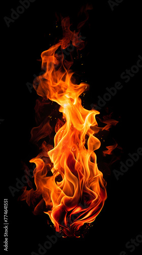 Burning flame isolated on black © jiejie