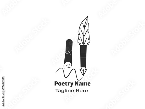 Poetic Impressions Logo Design, Verse Visions Logo Concept, Literary Flourish Logo Design, Rhyme & Design Emblem, Sonnet Symbol Logo, Metaphor Mark Logo Design, Logo Design, Graphic Design
