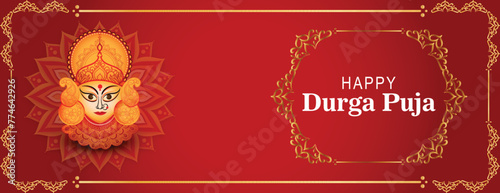 navratri and durga puja celebration card background and banner