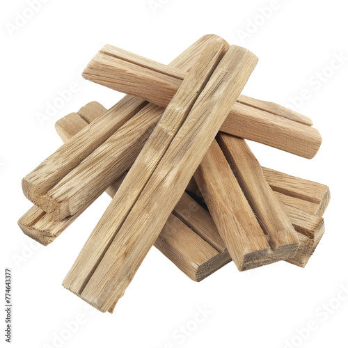 Wooden pegs isolated on transparent background