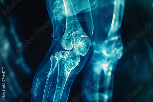 X-Ray of a Human Knee Highlighting Joint Pain photo