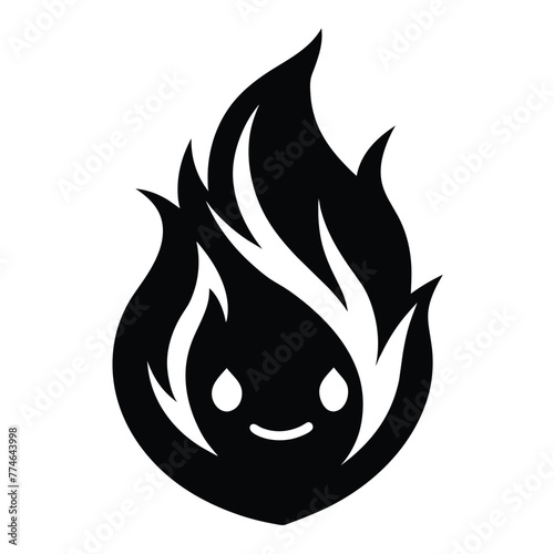 Fototapeta Naklejka Na Ścianę i Meble -  Flame Mascot Vector design, cute cartoon fire character mascot design