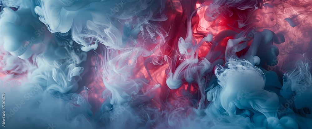 Burgundy clouds of smoke weaving through a mesmerizing canvas adorned with steel blue and blush pink. Burgundy clouds of smoke weaving through a mesmerizing canvas adorned with steel blue and blush pink.