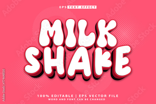 milk 3d editable text effect vector
