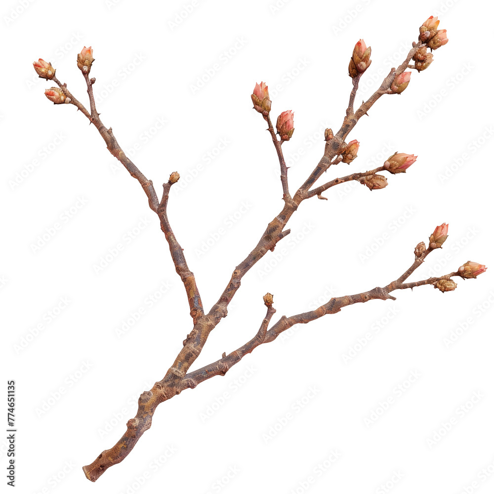 A branch with small blossoms up close A branch with small blossoms up close