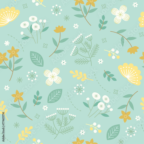 シームレスパターンG小花模様のシームレスパターン