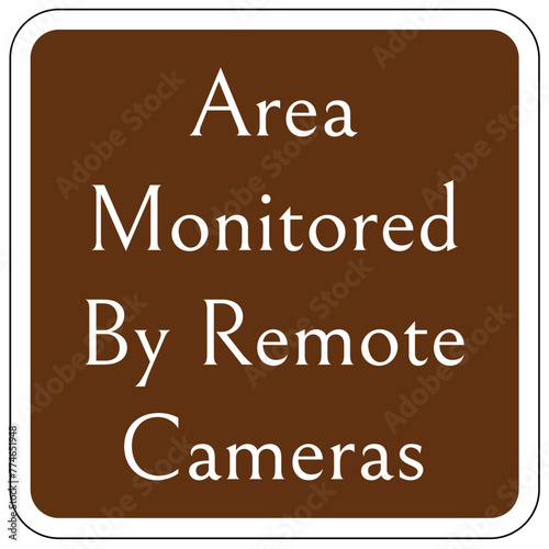 Campsite rules sign area monitored by remote cameras