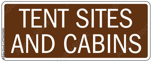Campsite rules sign tent sites and cabins