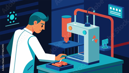 A technician closely monitoring a 3D printer churning out intricate parts within minutes showcasing the tingedge technology used in