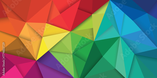 Abstract colorful 3d drop shadow effects triangular background