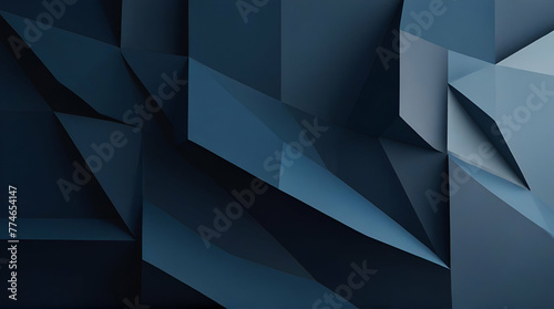 Abstract geometric dynamic oblique lines paper vector on blue gradient background. generative.ai
 photo