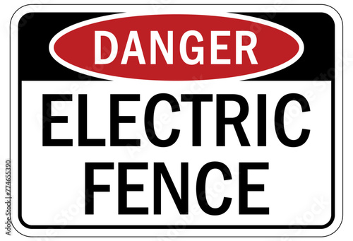 Farm safety sign electric fence