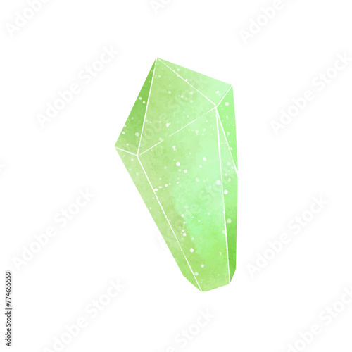 vector watercolor crystal on white background