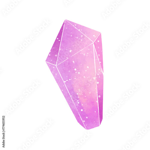 vector watercolor crystal on white background