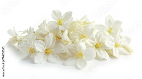 Jasmine flower isolated on white background white terry jasmine flowers ,Generative ai, 