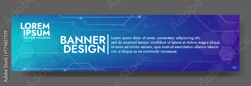 violet Blue Digital technology banner. Futuristic banner for various design projects such as websites, presentations, print materials, social media posts
