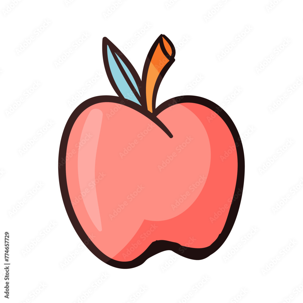 vector apple fruit cartoon icon illustration. food fruit icon concept isolated vector apple fruit cartoon icon illustration. food fruit icon concept isolated