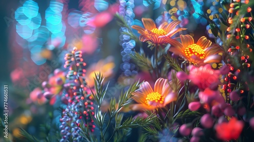 A vibrant screen displaying a digital garden in bloom © MAY