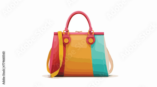 Vector colorful handbag flat vector isolated on white