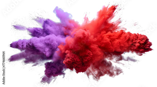 A succinct depiction of a red and purple paint color powder 