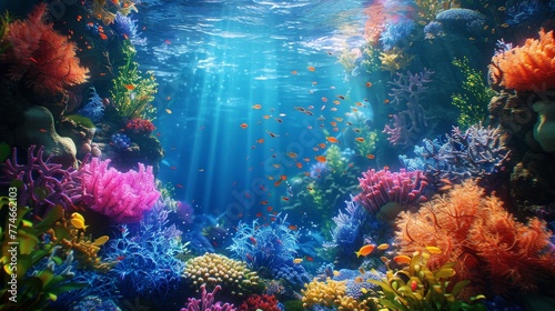 An animated screen showing a surreal underwater world © MAY