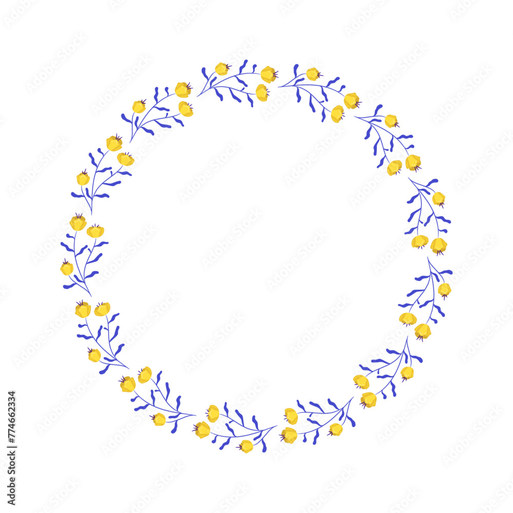 Vector hand drawn spring floral frame Vector hand drawn spring floral frame
