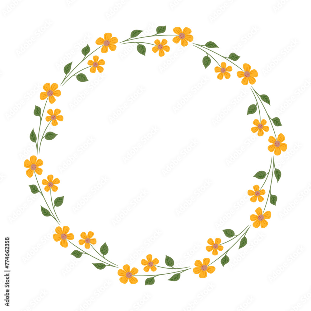 Vector hand drawn spring floral frame Vector hand drawn spring floral frame