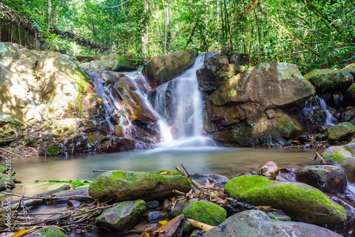 Beautiful waterfall in Borneo jungle