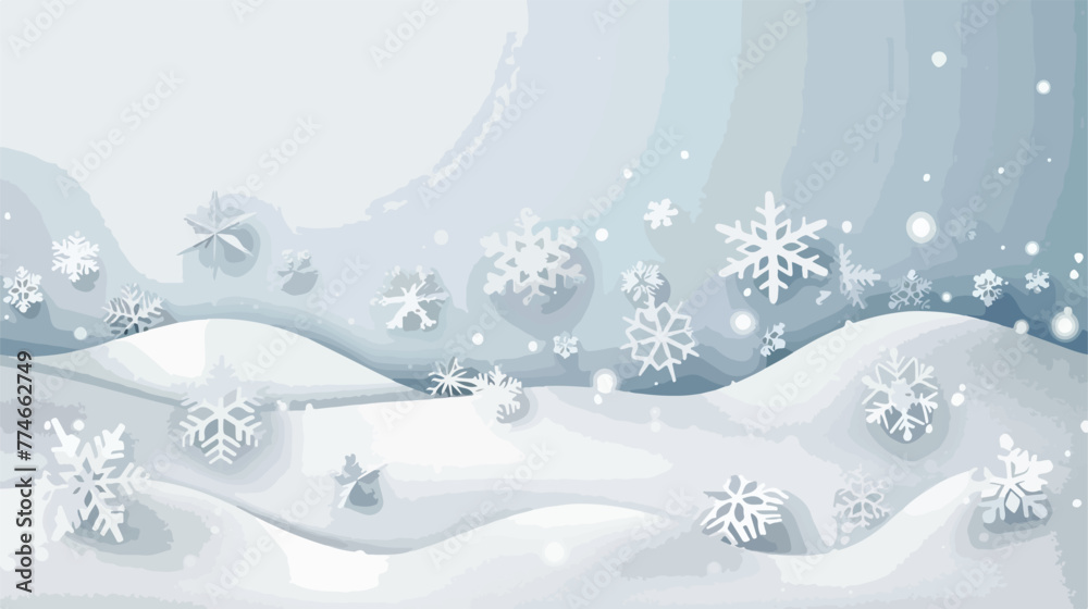 Winter white snowflakes background. Cold christmas scene