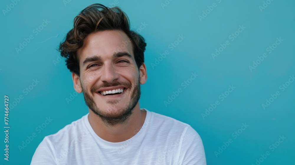 Radiant Smile and Positivity - A Man's Portrait in Natural Light - Generative AI