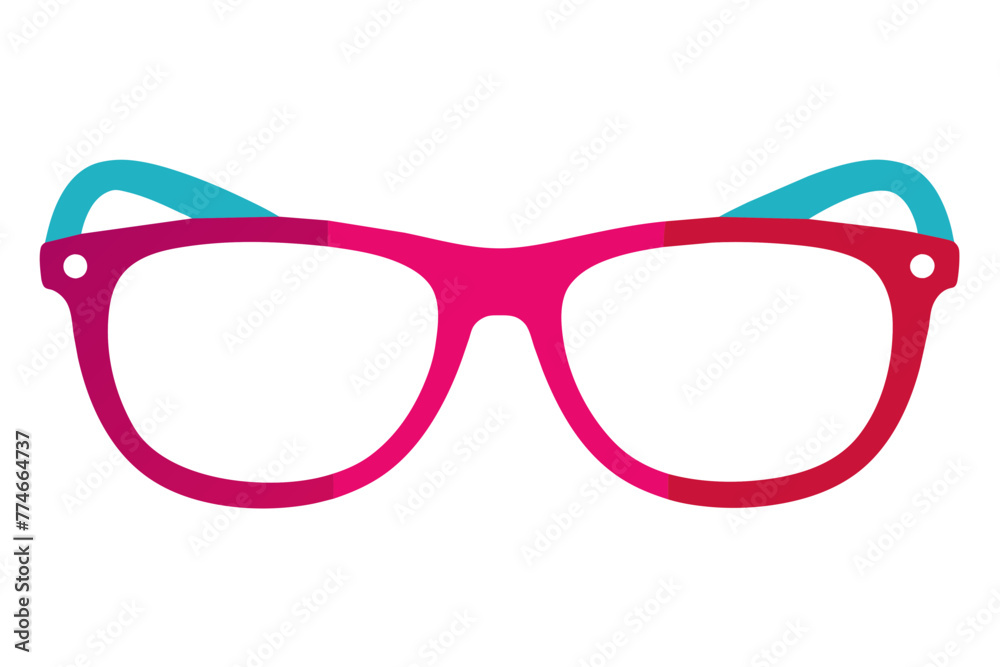 Fototapeta premium silhouette color image, Eyebuydirect glasses, white background