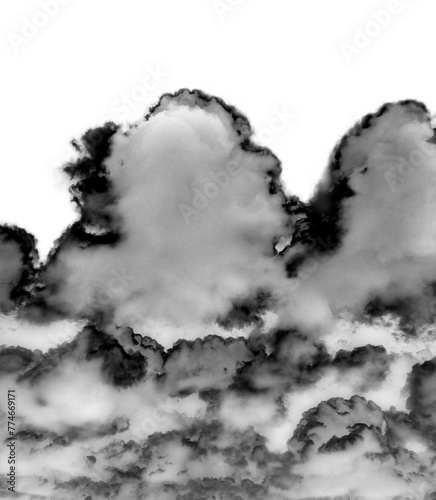 Clouds, Cloud Backgrounds, Clouds set isolated on black background. White cloudiness, mist or smog background.
