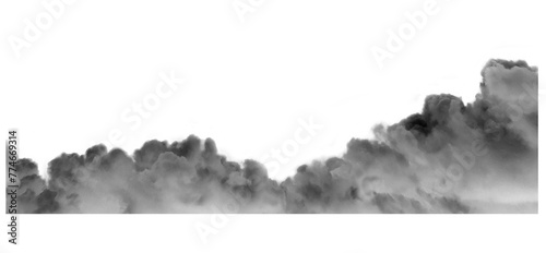 Clouds, Cloud Backgrounds, Clouds set isolated on black background. White cloudiness, mist or smog background.