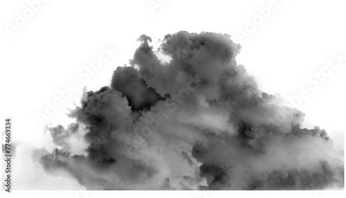 Clouds, Cloud Backgrounds, Clouds set isolated on black background. White cloudiness, mist or smog background.
